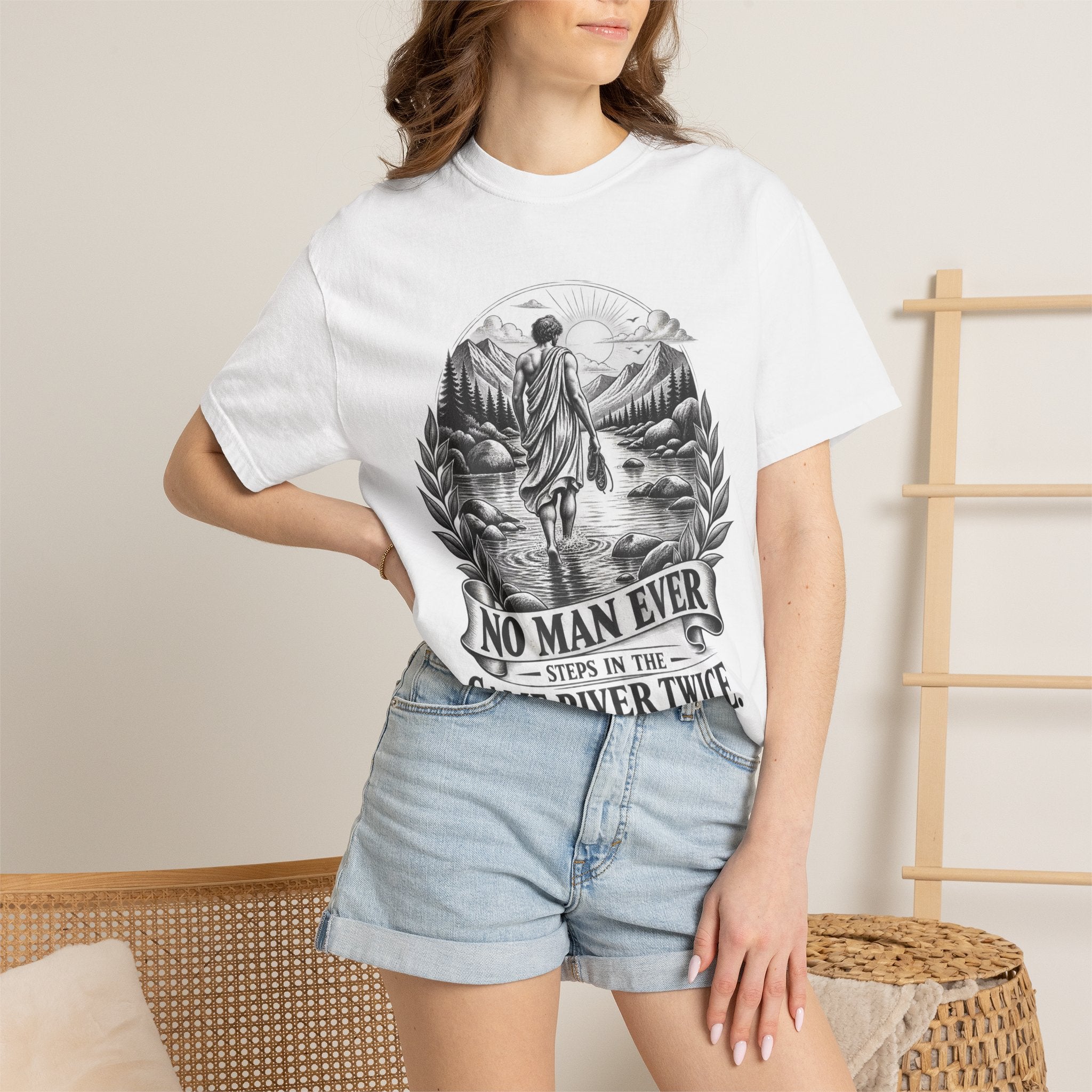 T-Shirt — "No man ever steps in the same river twice"